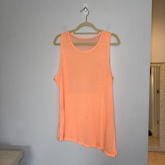 Nike Womens Dri-Fit Activewear Tank Top Size Large Mesh Back Asymmetrical Hem - Picture 1 of 10